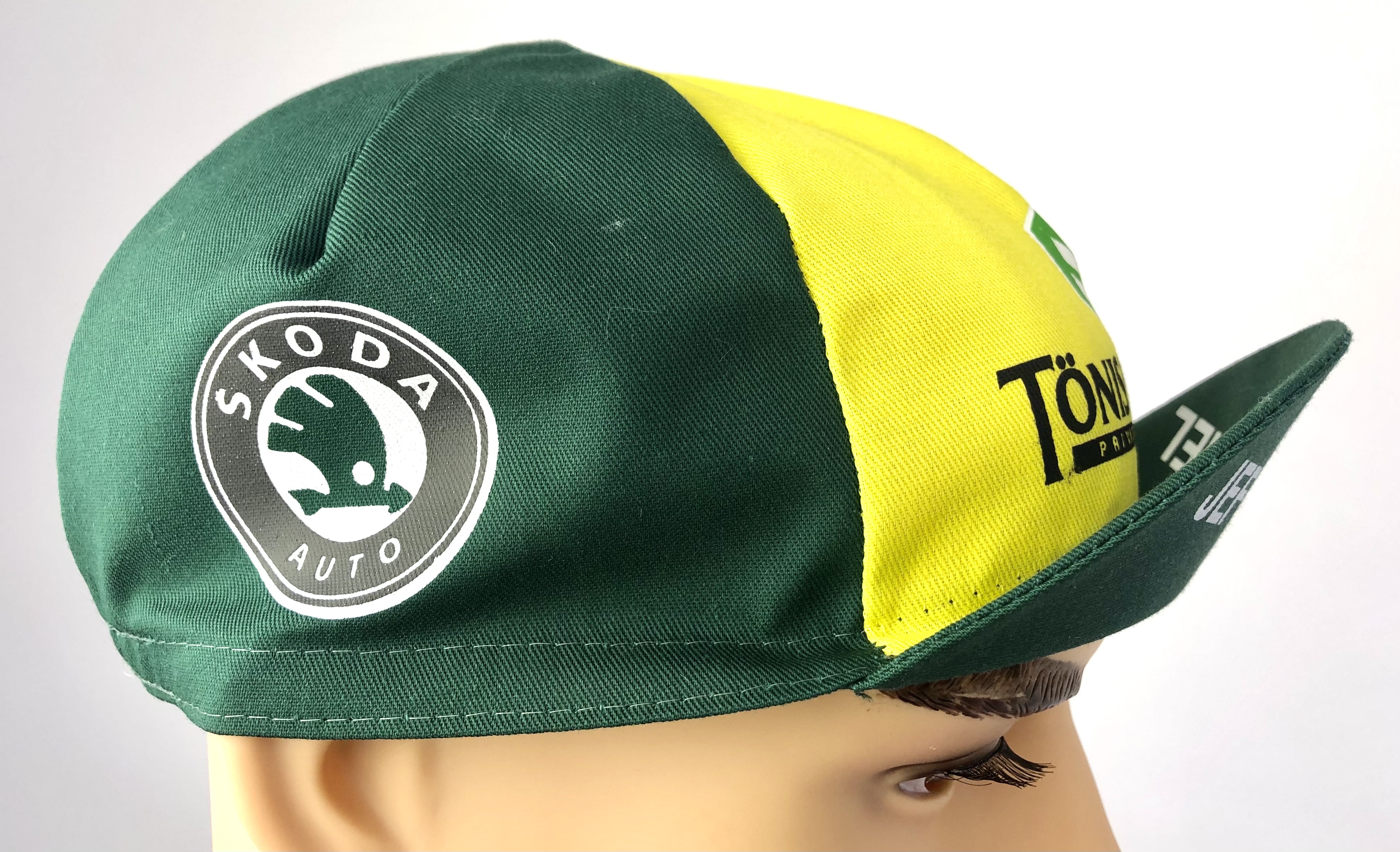 Rennradkappe_Historical_team_cap_retro_cycling_cap_radmutze_Rennkappe_Cycling_-Radlercap_La-Casquette_Tonnissteiner_Intersanel_Skoda_Colnago_Global_Bakeries_Jef_de_Bilde_2-3
