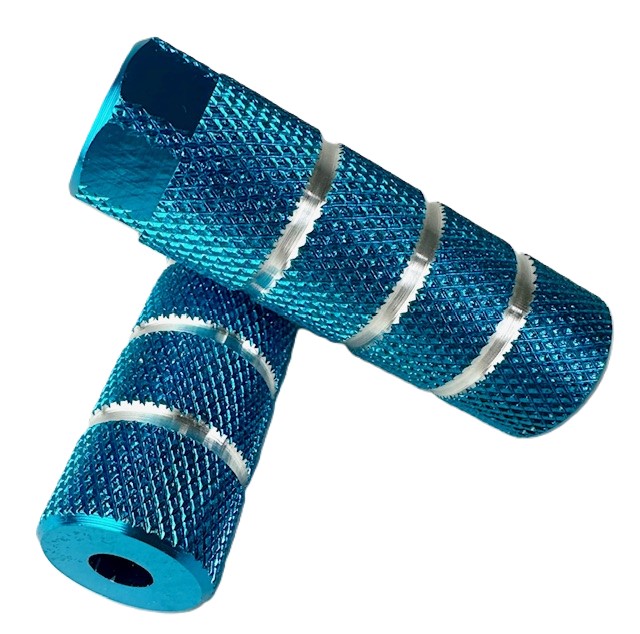 Pegs in alluminio per BMX / poggiapiedi M10 – Blu, per asse anteriore