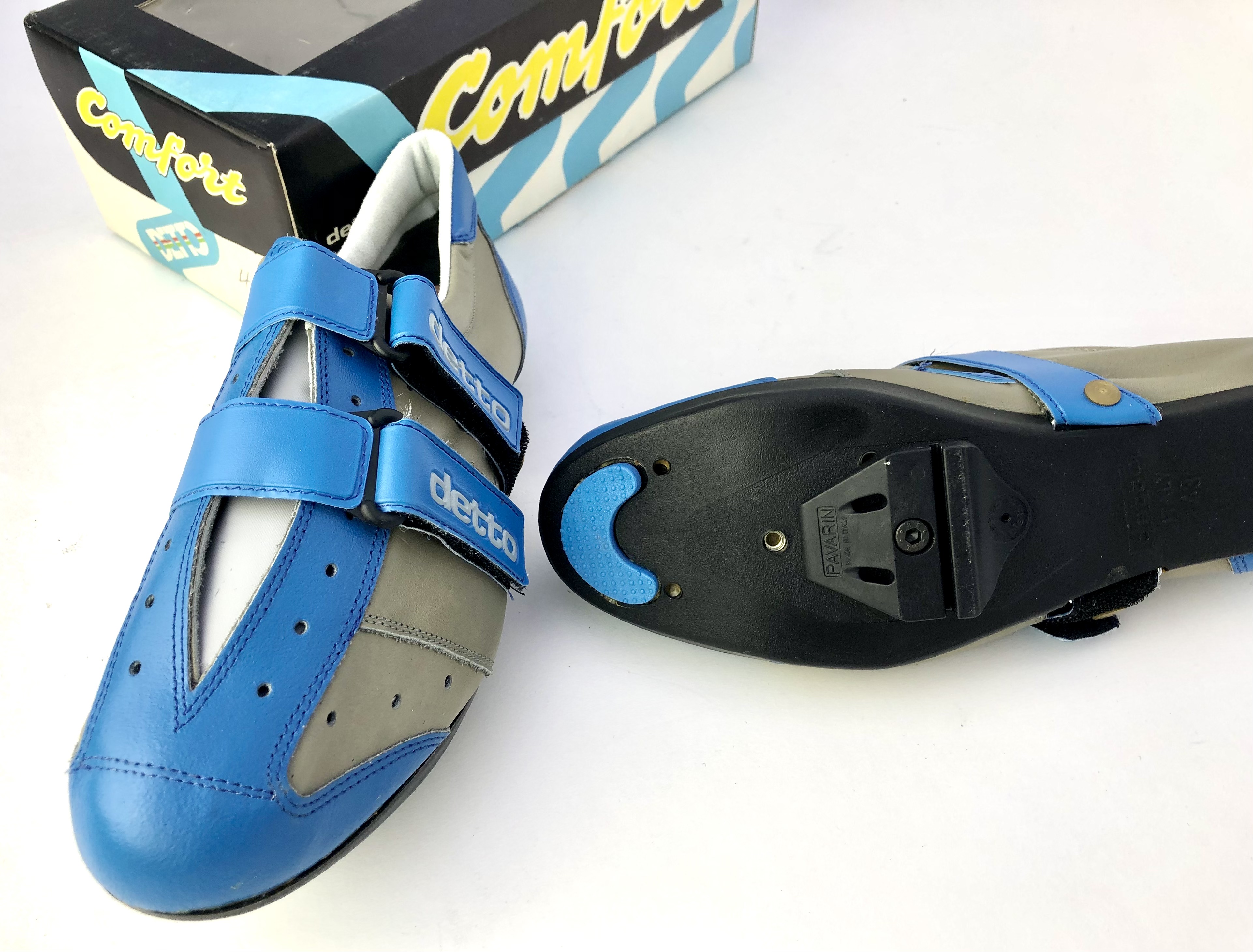 NOS Vintage Detto Pietro Mod. 230 Comfort Blu Cycling Shoes Size 39