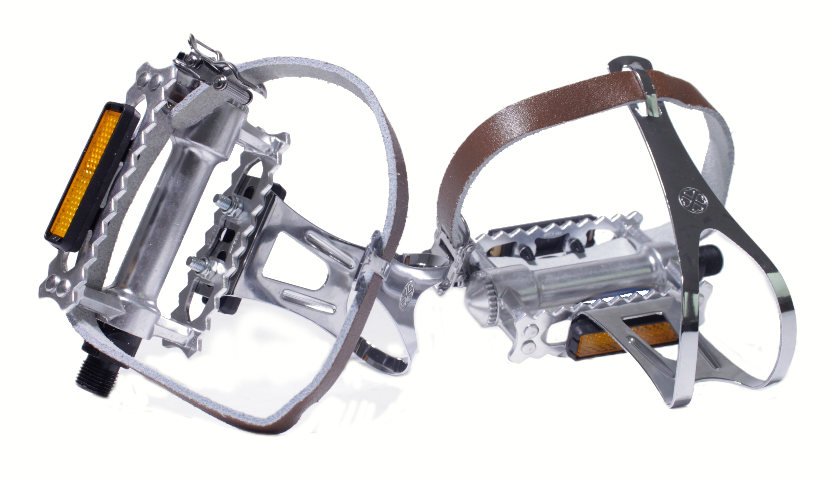 Rat-Trap Sport in alluminio / Pedali da turismo con gancio e cinghie in pelle