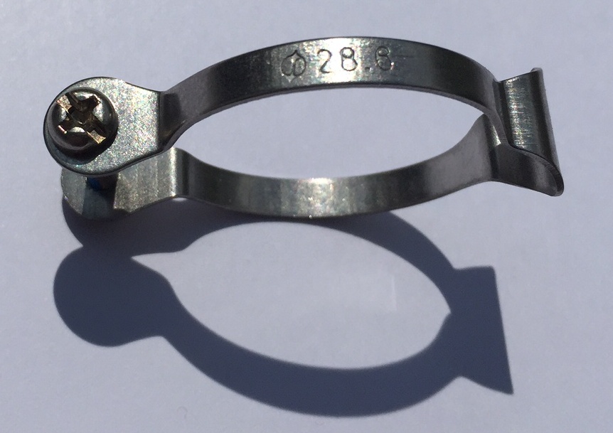Fascetta di serraggio per freno o cavo del cambio in acciaio inox per 28,6 mm