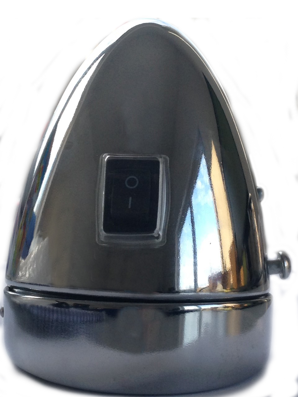Fanale frontale con 6 LED a batteria 80 mm cromo